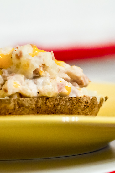 Cheesy Tuna stuffed Baked Potato