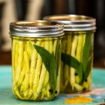 Two jars of pickled green beans