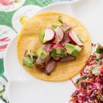 Beef Tacos with Radish and Avocado Salsa
