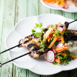 Sticky Five Spice Chicken with Carrot Radish Slaw