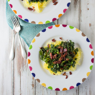 Spaghetti Squash with Kale and Bacon