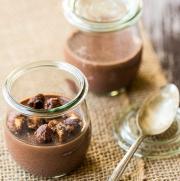 Nutella Panna Cotta with Candied Hazelnuts