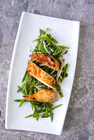 Chile Chicken and Snow Peas Salad