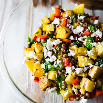 Black-eyed peas salad in a bowl.