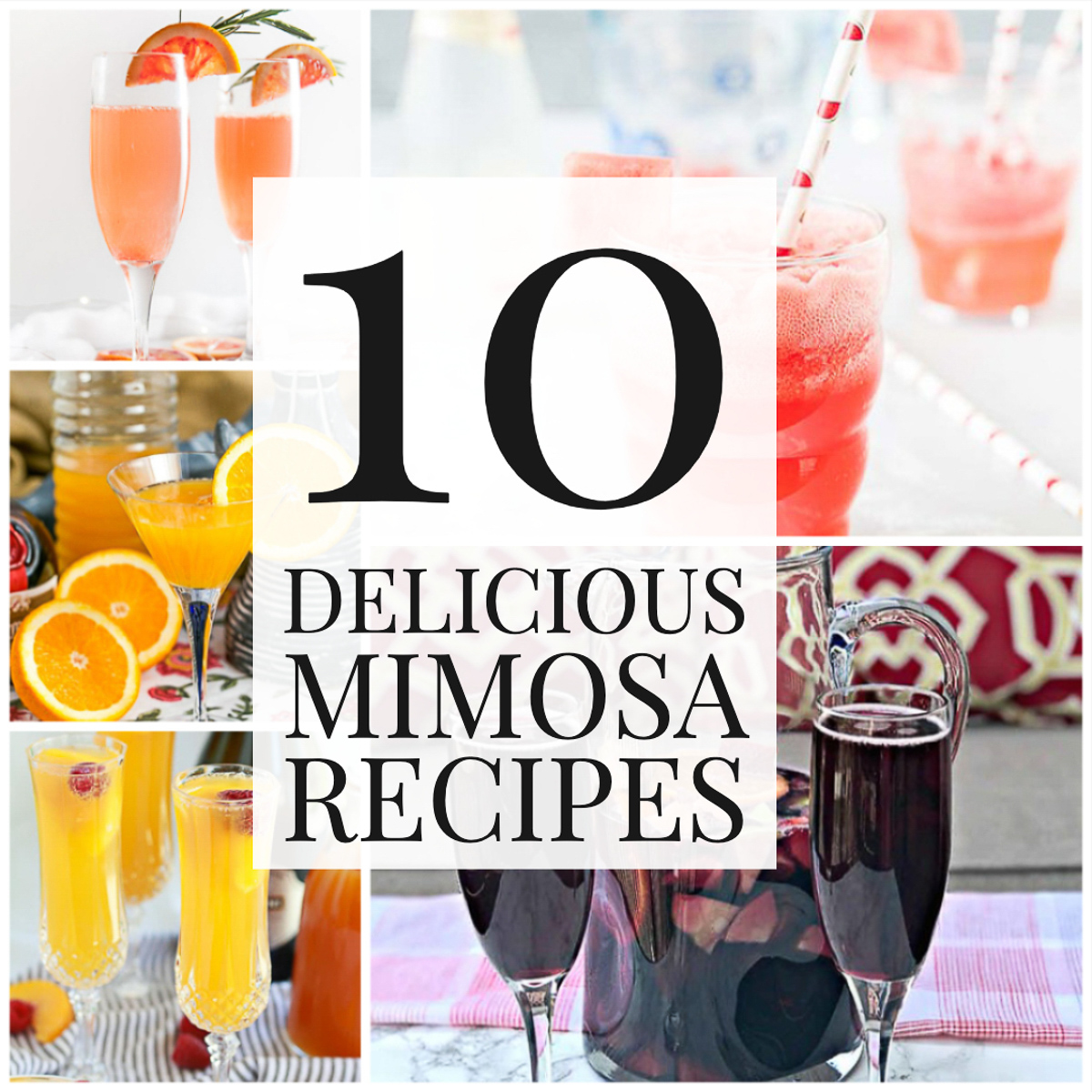 Collage of mimosa recipes.