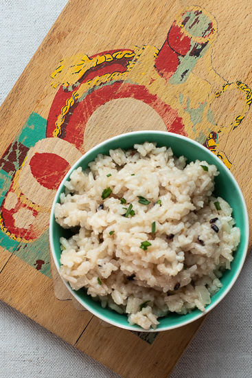 Bowl of parmesan rice.